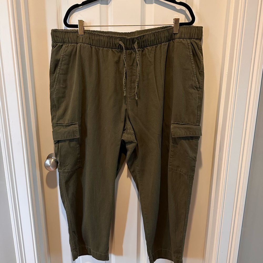 GAP Easy Cargo Pants XXL Olive Green Drawstring Utility Pants